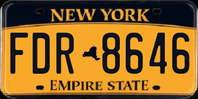 NY license plate FDR8646