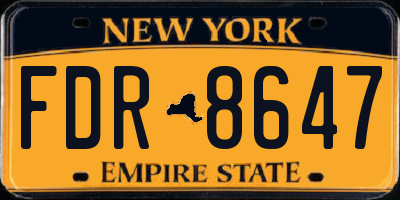 NY license plate FDR8647