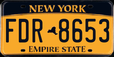 NY license plate FDR8653