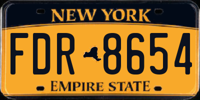 NY license plate FDR8654