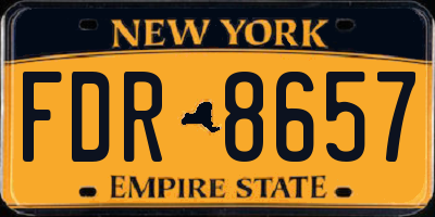 NY license plate FDR8657