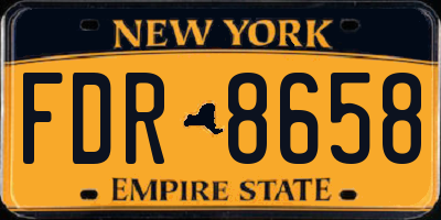 NY license plate FDR8658