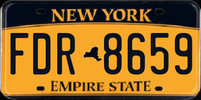 NY license plate FDR8659