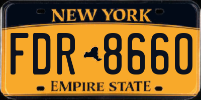 NY license plate FDR8660