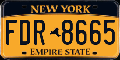NY license plate FDR8665