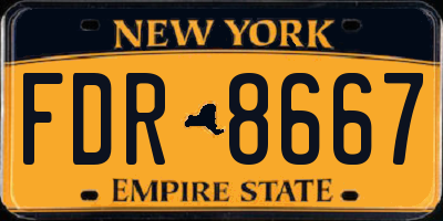 NY license plate FDR8667