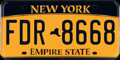 NY license plate FDR8668