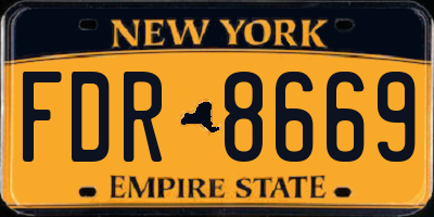 NY license plate FDR8669