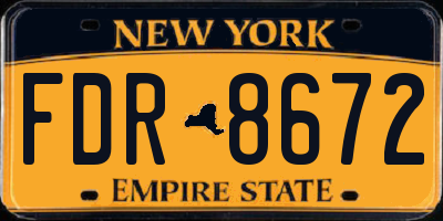 NY license plate FDR8672