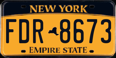 NY license plate FDR8673