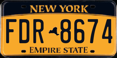 NY license plate FDR8674