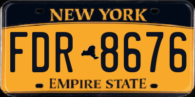 NY license plate FDR8676