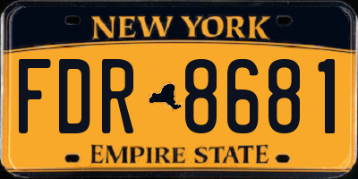 NY license plate FDR8681