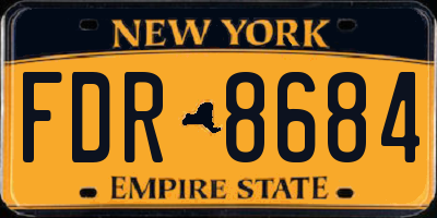 NY license plate FDR8684