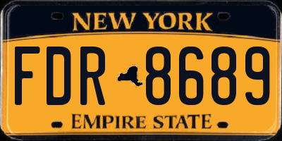 NY license plate FDR8689