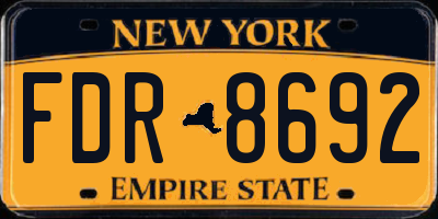 NY license plate FDR8692