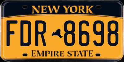 NY license plate FDR8698