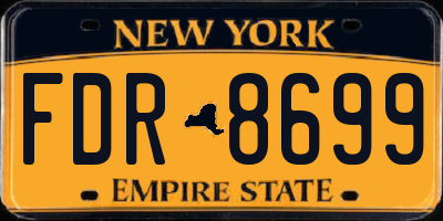 NY license plate FDR8699