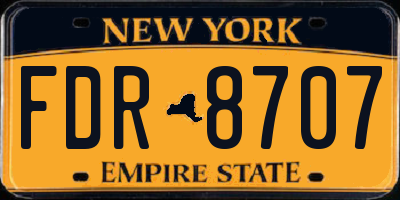 NY license plate FDR8707