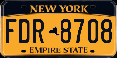 NY license plate FDR8708