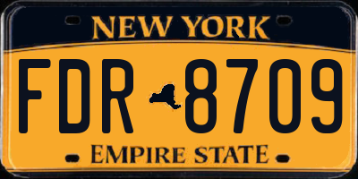 NY license plate FDR8709