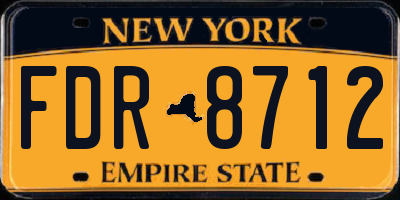 NY license plate FDR8712