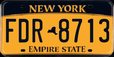 NY license plate FDR8713