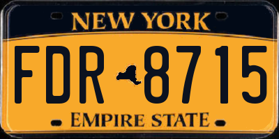 NY license plate FDR8715