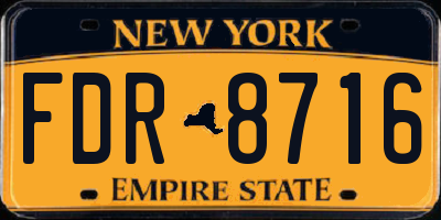 NY license plate FDR8716