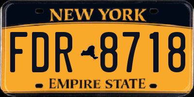 NY license plate FDR8718