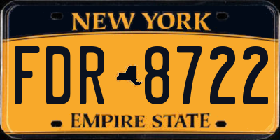 NY license plate FDR8722