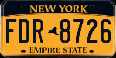 NY license plate FDR8726