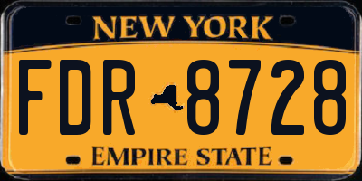 NY license plate FDR8728