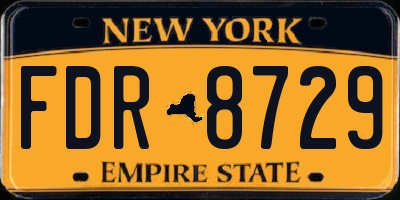 NY license plate FDR8729