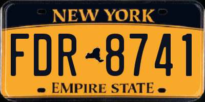 NY license plate FDR8741