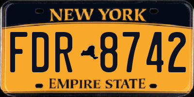 NY license plate FDR8742