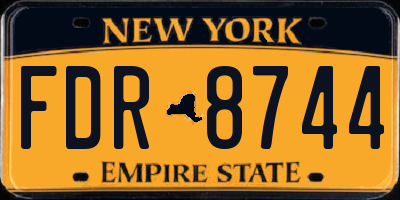 NY license plate FDR8744