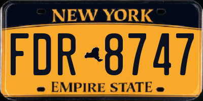 NY license plate FDR8747