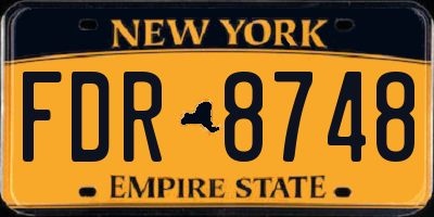 NY license plate FDR8748