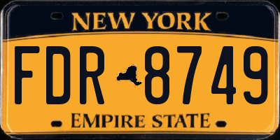 NY license plate FDR8749