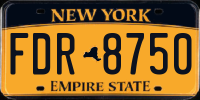 NY license plate FDR8750