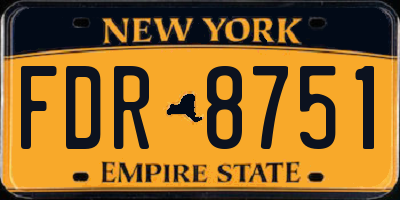 NY license plate FDR8751