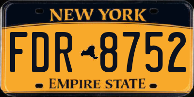 NY license plate FDR8752