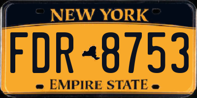 NY license plate FDR8753