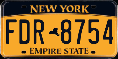 NY license plate FDR8754
