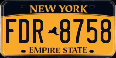 NY license plate FDR8758