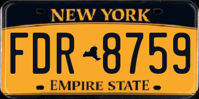 NY license plate FDR8759