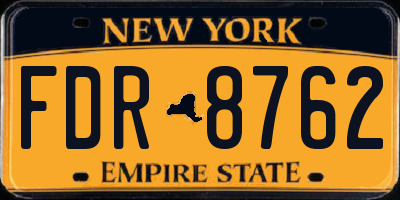 NY license plate FDR8762
