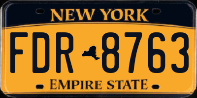 NY license plate FDR8763
