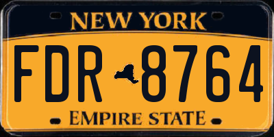 NY license plate FDR8764